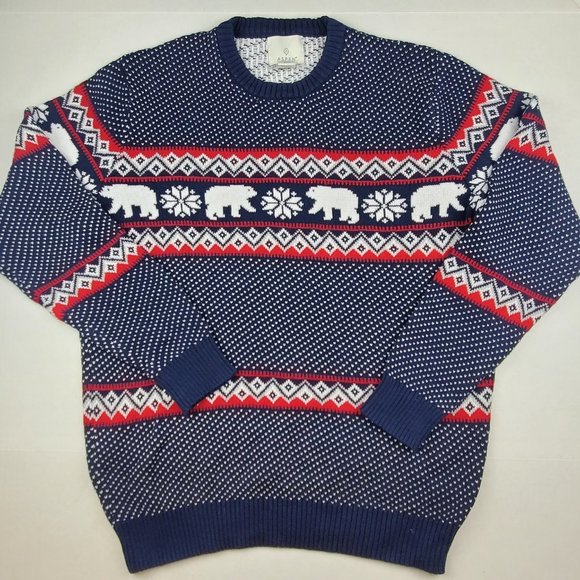 Aspen Sweaters Aspen Mens Xl Polar Bear Red And Blue Sweater 0